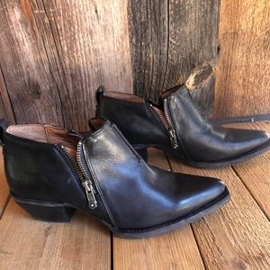 FRYE Black Leather Booties